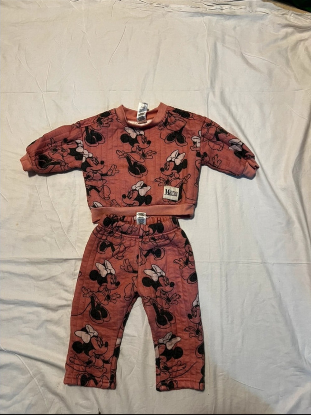 Disney Minnie Mouse Coral Pink Two-Piece  Set